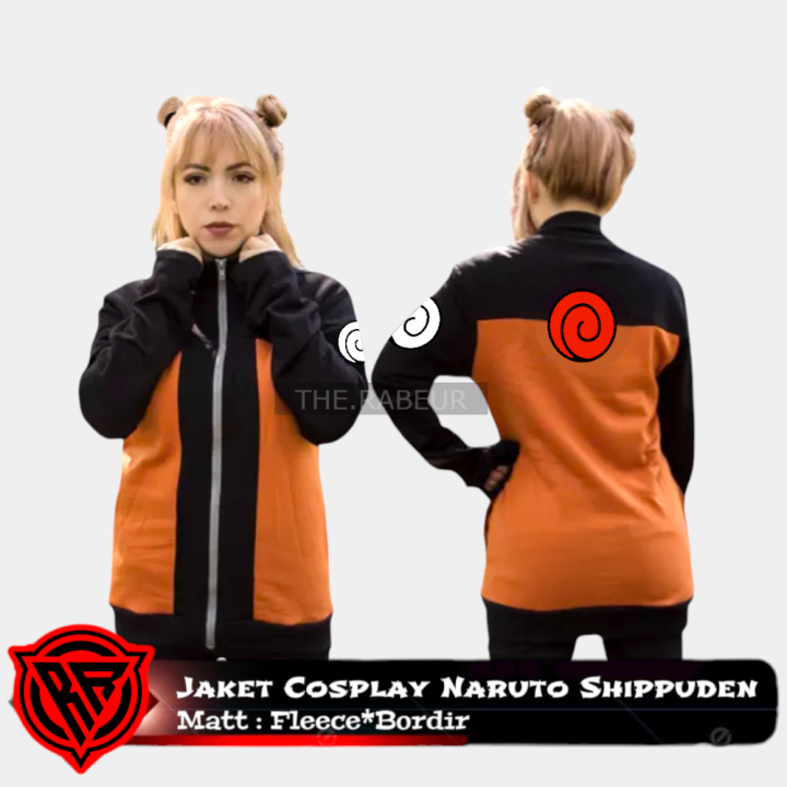 Jaket Anime Cosplay Naruto Shippuden Jaket Katun Fleece Full