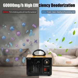 Ozone Generator 60g/48g/36g/10g Air Purifier Ozonator Home Ozon Cleaner Remove Odor O3 Ozonizador 220V Disinfection Sterilization Air Cleaner Ozonizer Cleaning Formaldehy
