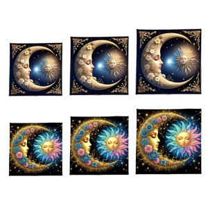 Sun Moon Pattern Astrology Tablecloth Tarots Divinations Tablecloth Altars Cloth Divinations Board Game Accessory