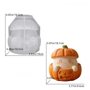 FLEURS DIY Halloween Ornament Mold Multi-purpose Silicone Epoxy Resin Plaster Mold Ghost Non-stick Candle Wax Mold Home Decorations