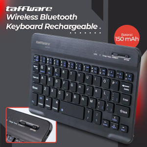 KEYBOARD WIRELESS BLUETOOTH RECHARGEABLE TAFFWARE MURAH