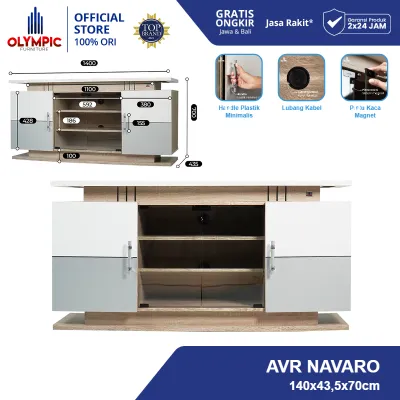 Olympic Meja TV / Rak TV / Meja TV Series Audio Visual Rack / Tempat Penyimpanan / AVR NAVARO