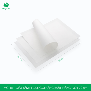 MGP - 100 tấm giấy Pelure trắng gói hàng giấy chống ẩm 2 mặt mịn giấy bọc hàng thời trang - Nhiều kích thước
