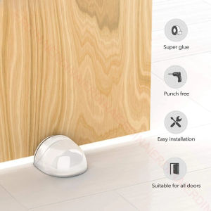 2PCS Transparent Door Stop Self-Adhesive Plastic Door Stopper for Wall Protection Door Buffer Door Holder Hardware