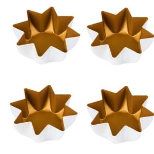 4Pcs Cake Tartlets Cookie Molds Eggs Tart Molds Aluminium Small Tart Pans Cupcakes and Muffins Cups Easy to Clean