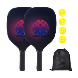 Pickleball Paddle Set USAPA Approved Fiberglass Surface Pickleball Set with 2 Rackets + 4 Pickleballs + Storage Bag Professional level racket sports