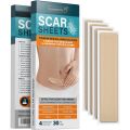 Nuvadermis Scar Removal Premium Medical Silicone Sheets 30 Days Supply 4 Reusable Sheets 5.7"x1.57". 
