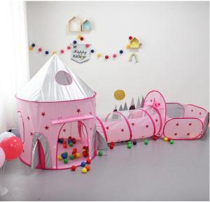 3 in 1 Rocket Play Tent Tunnel Playhouse kids tent 1-6years old children playhosue game house Ball pit Foldable tent