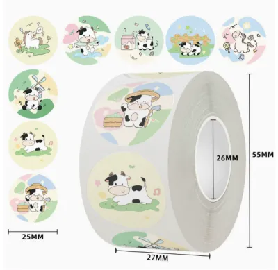 Cuộn 500 sticker khen thưởng hoạt hình ngộ nghĩnh