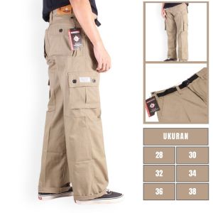 Celana Cargo Outdoor Panjang Pria Gombrong Lose Pants Reguler Fit Grey Kargo PDL Gunung Bahan Twill