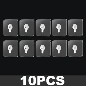 30pcs Strong Adhesive Nails Hooks Poster Seamless Wall Hook Waterproof Durable Transparent Kitchen Bathroom Screw Hook Hanger