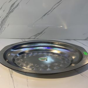 Đĩa bò né - Đĩa hấp cá - Đĩa Hột Xoài Inox không gỉ loại dày size 40 x 25 x 3 cm