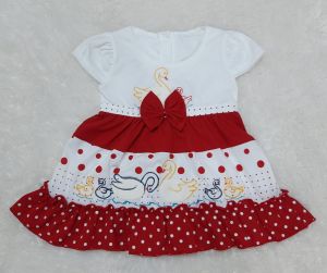 Dress Bayi Perempuan Putih Pita Angsa untuk Anak 6-18 Bulan Free Celana Dalam Bayi Murah Terjangkau / Dress Baby Gaun Bayi Bahan Katun / Bisa COD Bayar di Tempat