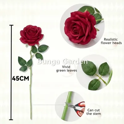 KOREAN Bunga Mawar Artificial Premium - Buket Hiasan Cantik Untuk Dekorasi Pernikahan