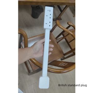 CRUSHES Adjustable Length Electrical Outlet Extender Rotates 180° Punch-free Flat Plug Power Strip Durable White Power Socket Expander for NightStand