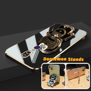 Casing Ponsel untuk OPPO F11 Pro A9 A9x F9 Pro F5 Youth F7 A7x Realme 2 Pro U1 Case silikon pelapis softcase pola Doraemon berkilau HP penutup pelindung casing ponsel tahan kesing guncangan ramping Phone Stands