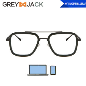 Grey Jack Kacamata Aviator Series Kotak Tony Stark Antiradiasi Blueray UV400 Polarized 3in1 TR+Metal Pria Ringan 2836 1634 1092 1632