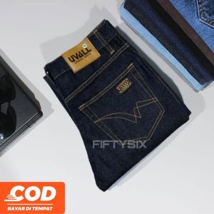 Celana Jeans Standar Uvall / Celana Jeans Pria / Celana Jeans Panjang Warna Abu / Celana Jeans Panjang Grey Ukuran Jumbo 28.29.30.31.32.33.34.35.36.37.38