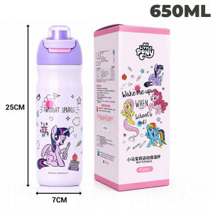 HoneyLion - My Little Pony School Water Bottle 650ml Vacuum Tumbler 316 Stainless Steel Straw Cup Portable for Kids