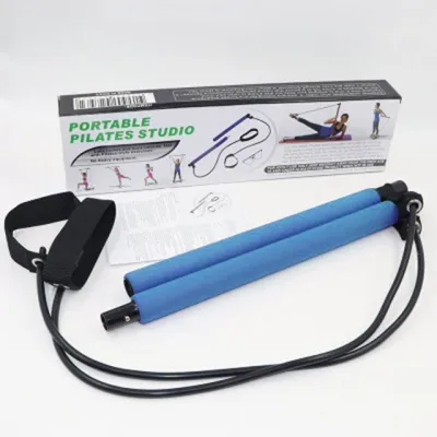 Pilates Bar With Resistance Elastic Band Exercise Equipment Gym Exercise Yoga Pilates Rod Pull Rope