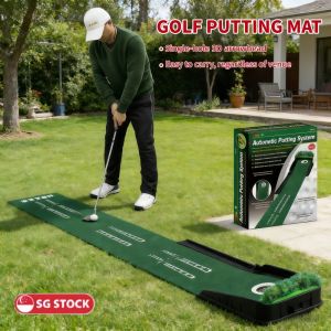 Golf putter trainer golf putting mat with automatic ball return for indoor home office mini golf course practice