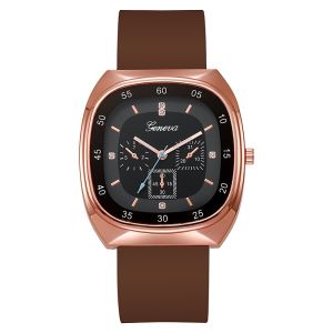 New womens watch silica gel quartz watch Fashion square mens and womens general leisure watch