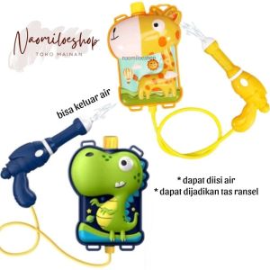 Mainan backpack water gun DINO / giraffe jerapah mainan pistol air tas