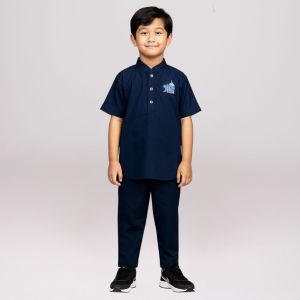 Setelan Koko Kurta Anak Laki Laki 8-10 Tahun Motif Bordir Elegan Baju Koko Anak Terbaru