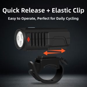 LETIGO Waterproof Bicycle Front Light Black Typy-C Charging Bike Flashlight Super Bright Bicycle Light for Night Riding