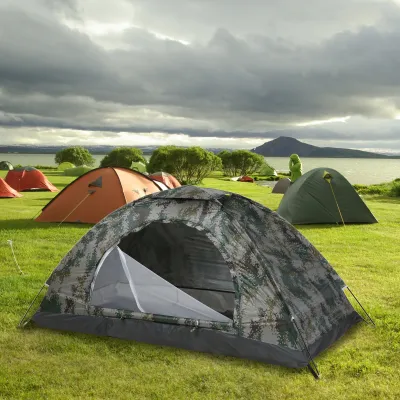 LIXADA Ultralight Camping Tent Single Layer Portable Tent Anti-UV Coating UPF 30+ for Outdoor Beach Fishing