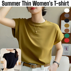 Solid color loose fit shortsleeved Tshirt for women