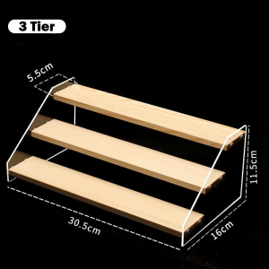 3/4/5 Tier Wooden Acrylic Display Stand Toy Cosmetics Showcase Anime Handicraft Car Model Transparent Ladder Shelf