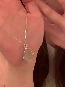 Dây chuyền Phật Maitreya đá Chalcedony trắng phong cách Trung Quốc mới cho phụ nữ mặt dây chuyền Phật quốc gia dây chuyền xương quai xanh trang sức thời trang cá tính hợp thời trang