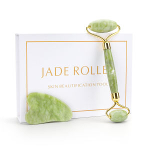 DECINIEE Natural Xiuyu Jade Facial Eye Massage Roller Guasha Scraping Board Green Jade Stone Face Lift Body Slim Thin Lift Roller Tool