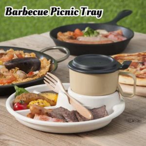 3/4/6 Grid Breakfast Plate Divided Portable Barbecue Picnic Tray Healthy Eating Portion Control Plate For Adults Kids Dinner