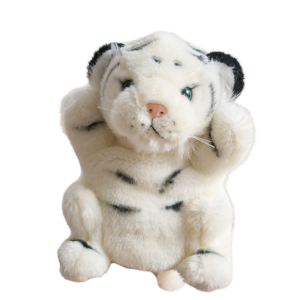 SIRENXI Kể chuyện Con rối tay hình con hổ Mềm mại Mô phỏng Con rối ngón tay kể chuyện Đồ chơi ngón tay Giáo dục sớm Đồ chơi thú nhồi bông hình hổ Giờ kể chuyện
