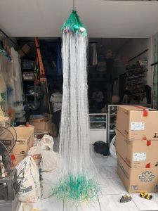 Jaring ikan siap pakai 3 lapis tinggi 15m panjang 25m jaring luar 5in 028 jaring dalam 1.75in 020