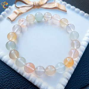 Collection Grade Rare Macaron Candy Rabbit Hair Quartz Bracelet