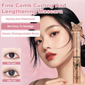 💝Finely Combed Curling and Lengthening Mascara Naturally Curled Thick Waterproof Not Easy to Smudge Long-Lasting Makeup Finely Combed Eyelash Primer卷翘纤长睫毛膏