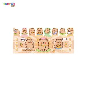 FR-A95 Sticky Notes Motif Capybara Lucu 8 Baris Pembatas Buku Karakter/Kertas Memo Kapibara Catatan