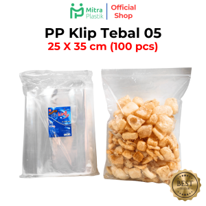Plastik PP Klip 25x35 Tebal 50 Micron Kemasan Snack BluKing Zip Lock Zipper 25 x 35 Bungkus Keripik Kacang Cemilan Basreng