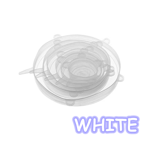 6PCS SET Silicone Stretch Lids Elastic Cover Reusable Food Storage Bowls Containers Lid Fresh Keeping Caps Sealing