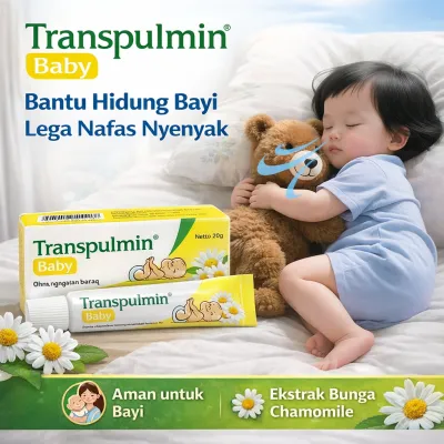 Transpulmin Baby Balsam 20gr Bantu Legakan Hidung Tersumbat Redakan Gejala Flu pada Bayi & Balita