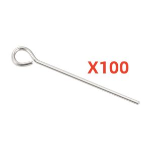 ต่างหูหมุดเหล็กแบบไม่รัดศีรษะมีคุณภาพสูง100ชิ้น/ล็อตเข็มหมุดแบนสำหรับอุปกรณ์ทำเครื่องประดับแบบ Diy