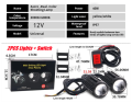 Mini Driving Light For Motorcycle 12V 2 Color Led Light Super bright. 