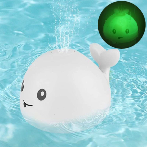 Baby Bath Toy Water Sprinkler Whale Toy Swimming Pool Light Up Cartoon Shower Toy Interactive Bathroom Toy for Infant