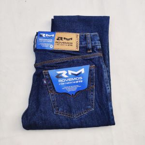 ROVEMOS - Celana Jeans Pria  Hitam Panjang Model Reguler Premium Denim