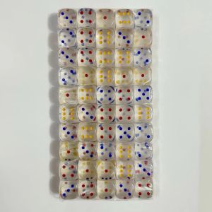MAINAN DADU  WARNA WARNI SUDUT BULAT TRANSPARAN BENING UKURAN 22MM/22CM PELENGKAP SEMUA PERMAINAN BROADGAME FAMILY ULAR TANGGA