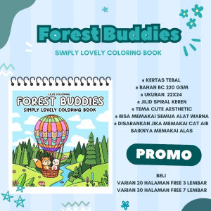 Forest Buddies Simply Lovely Coloring Book Buku Mewarnai Untuk Anak Dan Dewasa Simpel Kertas Super Tebal