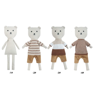 Bear Doll Dress Up Clothes Khaki Pants Sweater Stuffed Animal Outfit DIY Dress Up Clothes Plush Animals Stuffed Toy